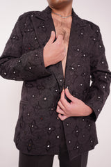 Black Ajrak Oversized Unisex Blazer