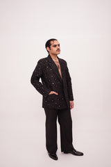 Black Ajrak Oversized Unisex Blazer
