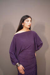 ELECTRIC PURPLE DRAPE MAXI